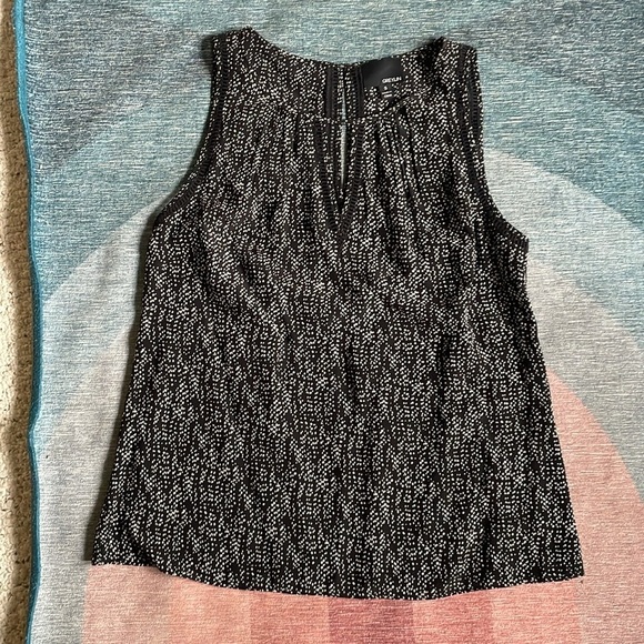 Greylin Black and White Asymmetrical Silk Tank Top - Picture 8 of 12